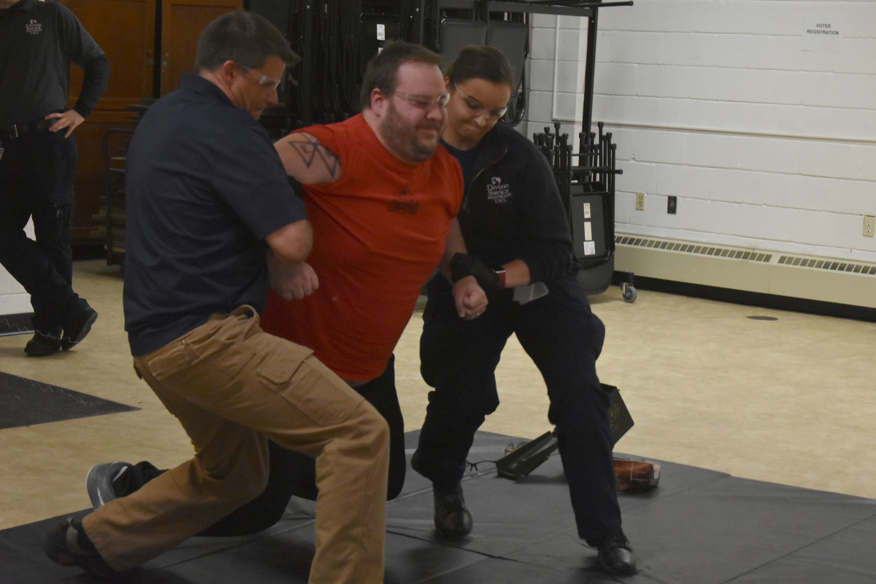 Derrick Rohwer takes a Taser hit